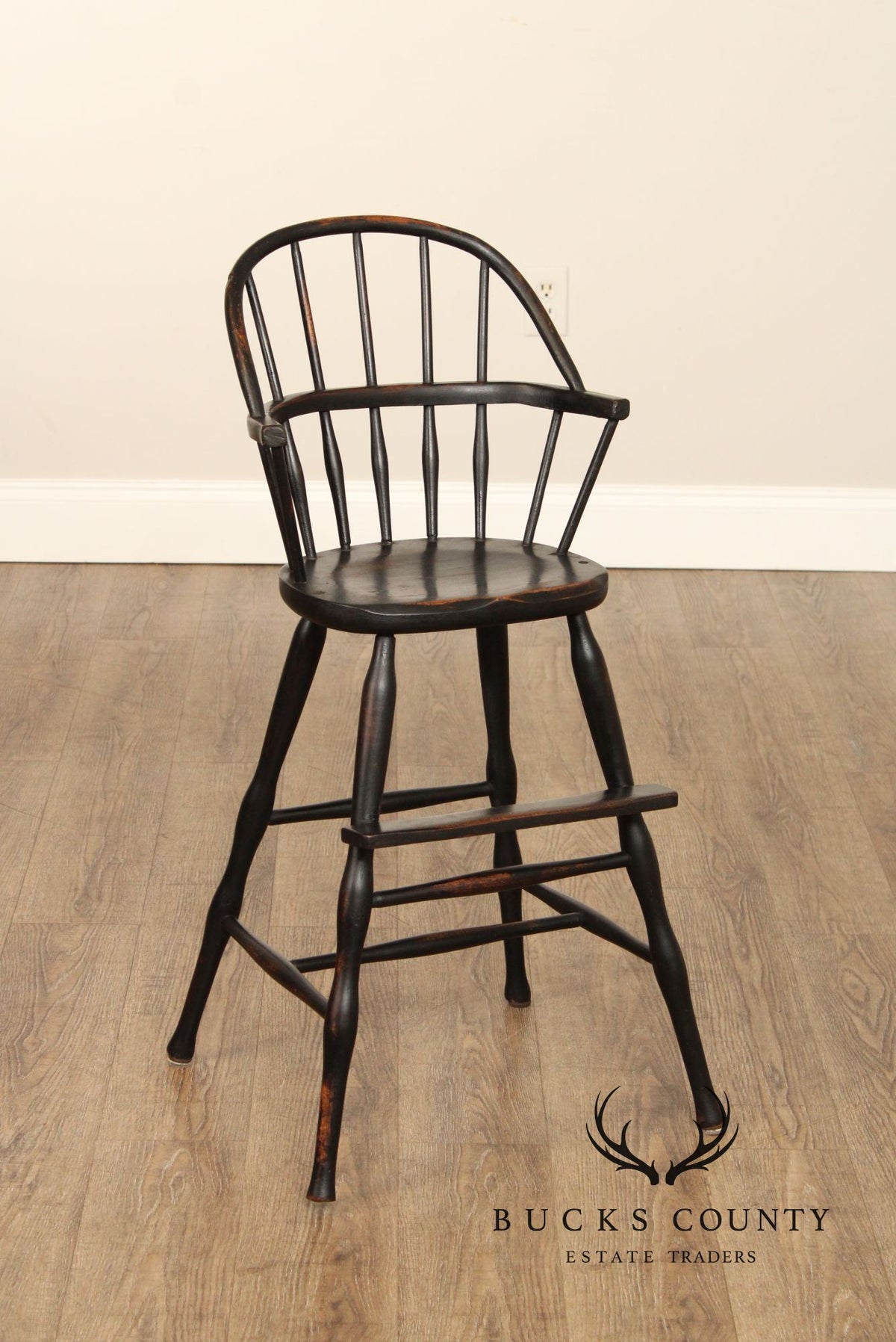Antique Sack-Back Windsor Child's High Chair