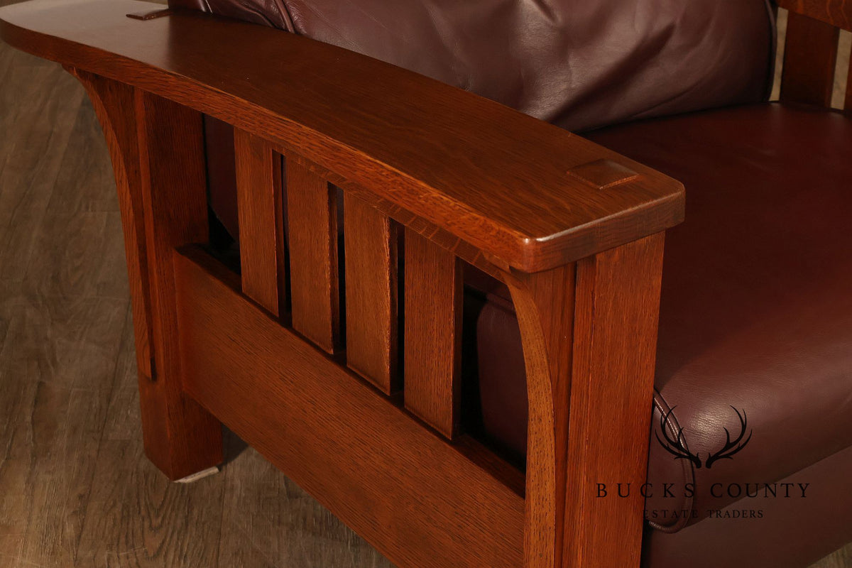Stickley Mission Collection Pair Of Oak Bow Arm Morris Chair Recliners