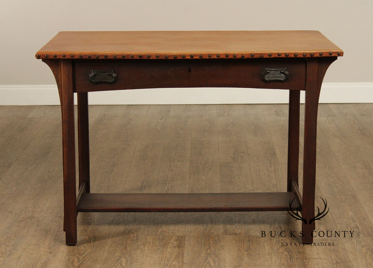 Lifetime Puritan Mission Oak and Leather Writing Desk