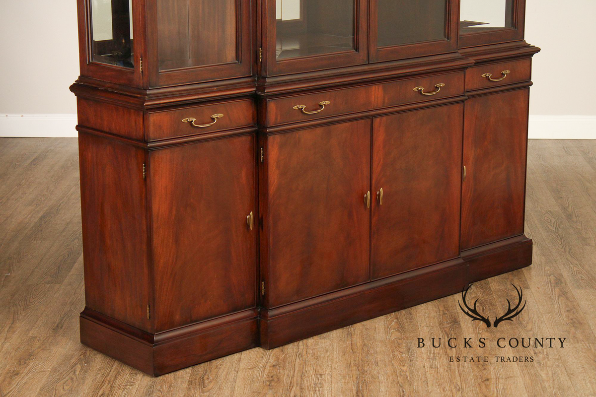 Henkel Harris Regency Style Mahogany Breakfront China Cabinet