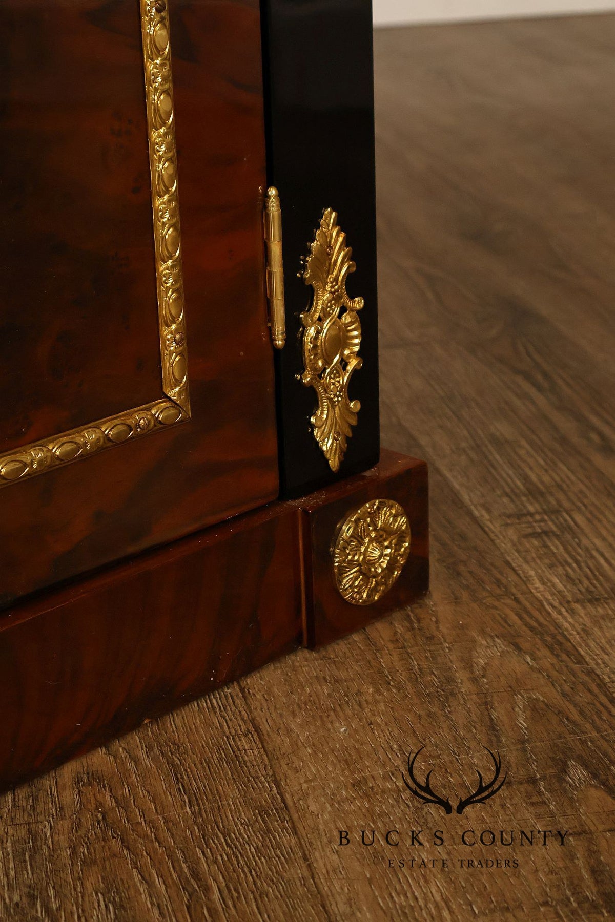 Empire Revival Style Lighted Display Cabinet Bookcase
