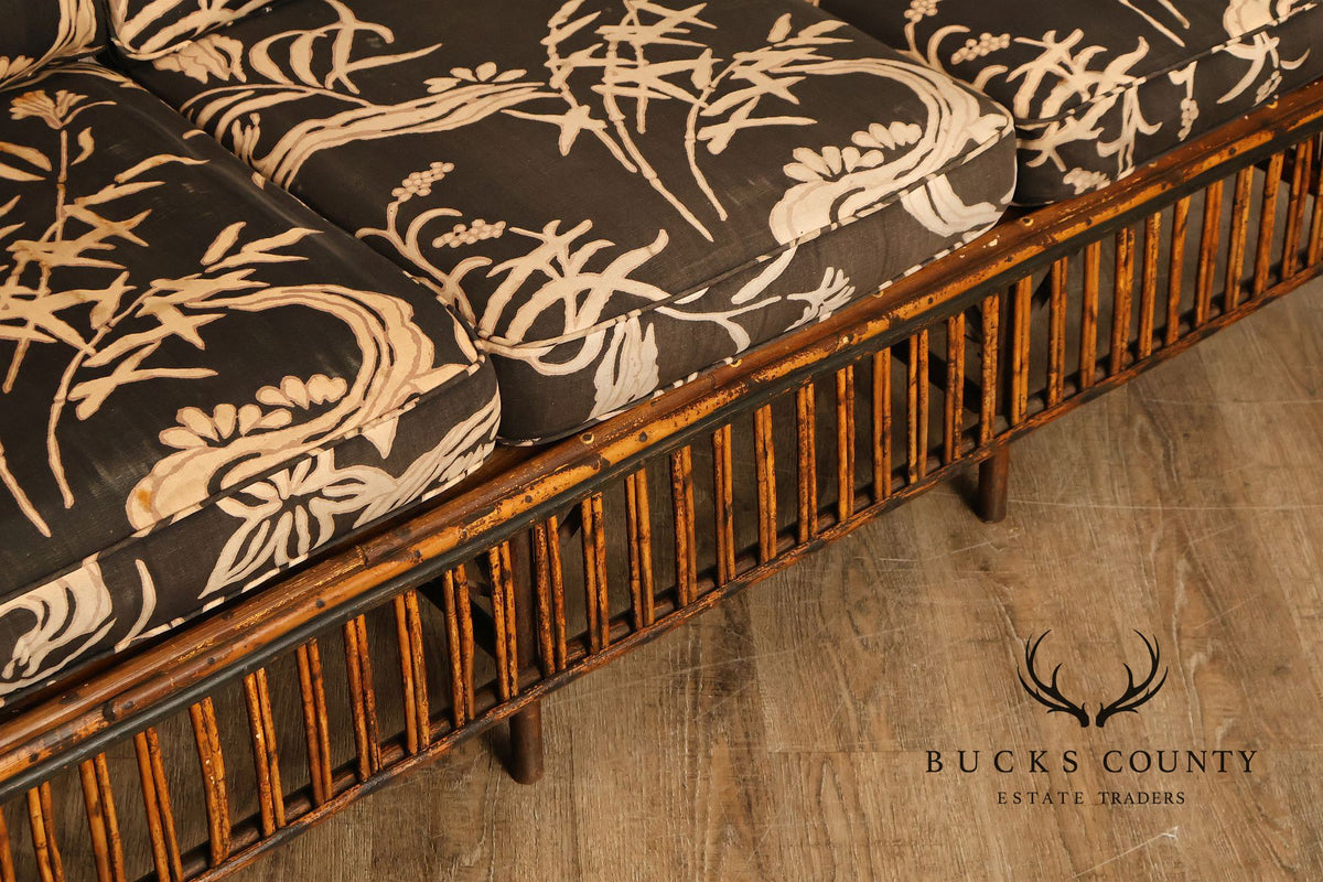 Antique Split Reed Rattan Sofa