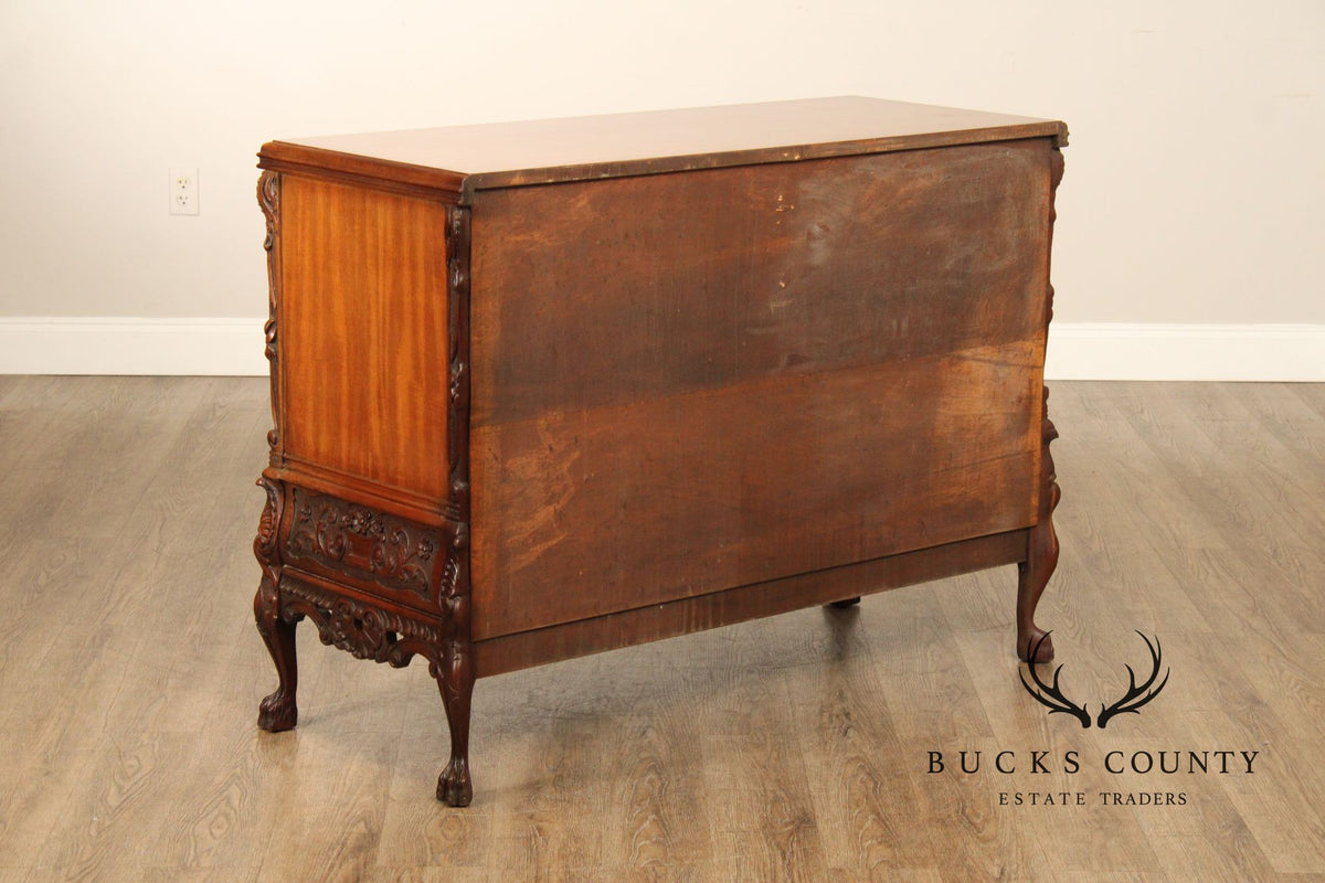 Georgian Style Carved Mahogany Commode