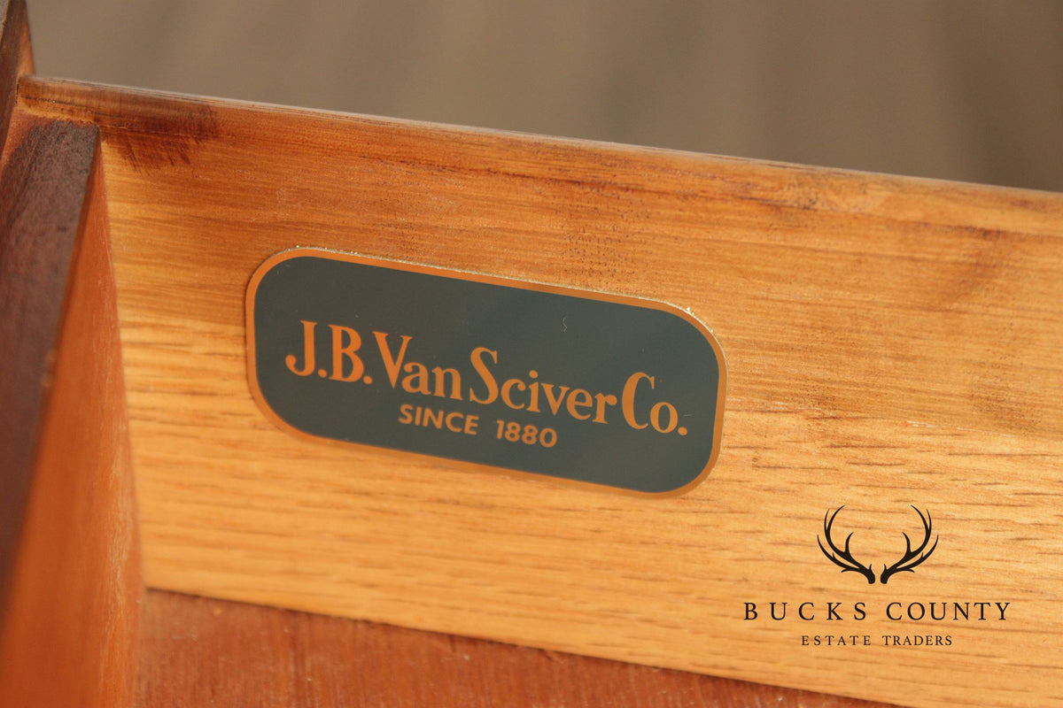 J.B. Van Sciver Traditional Pair Of Cherry Lighted Corner Cabinets
