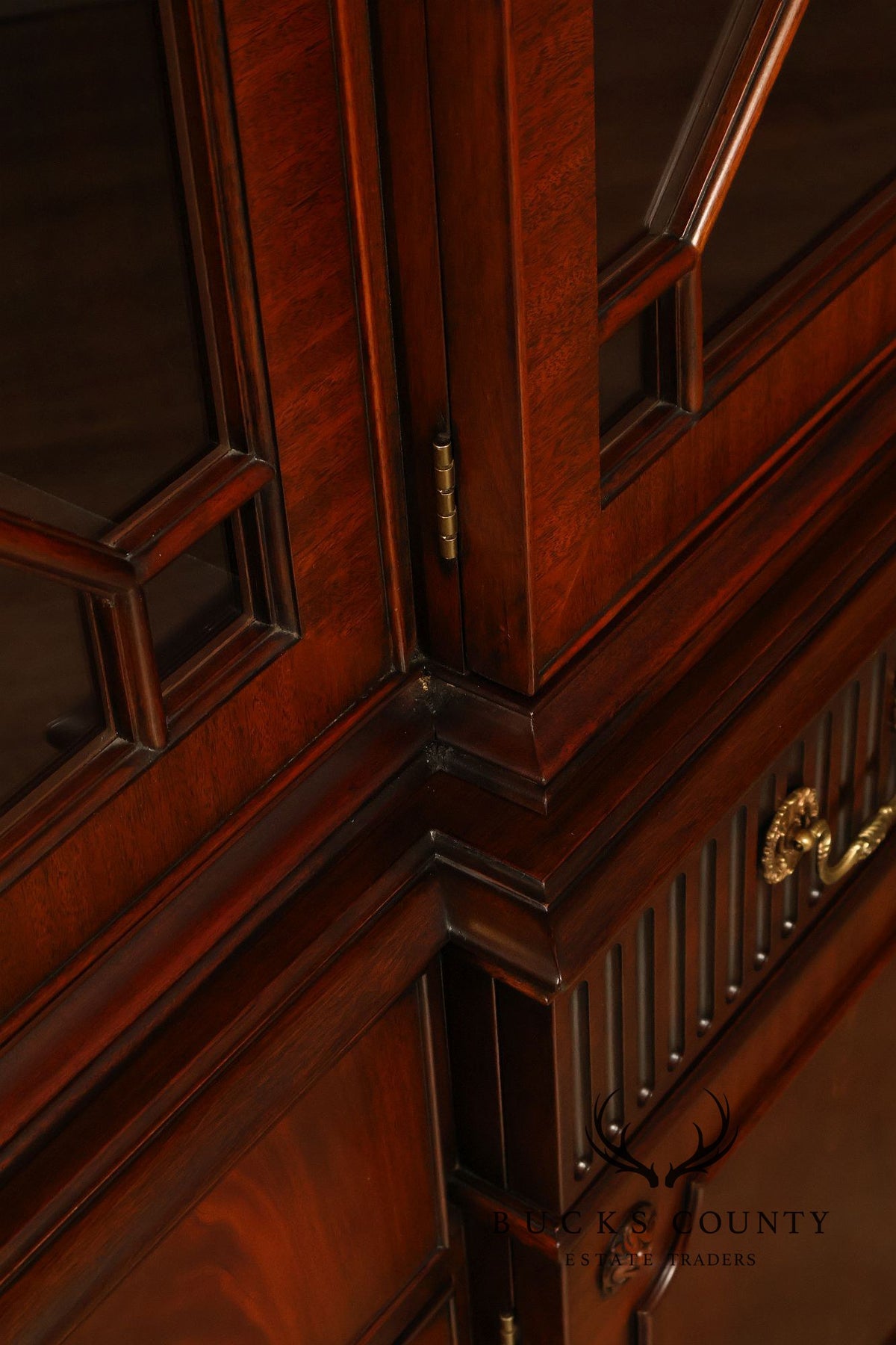 Henkel Harris Chippendale Style Mahogany China Cabinet Breakfront