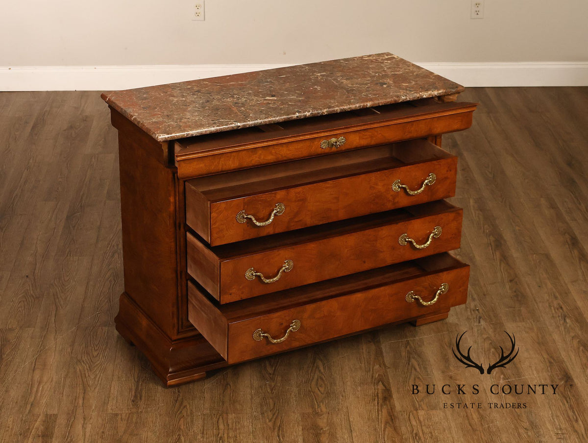 Henredon 'Charles X' Pair of Marble Top Chests