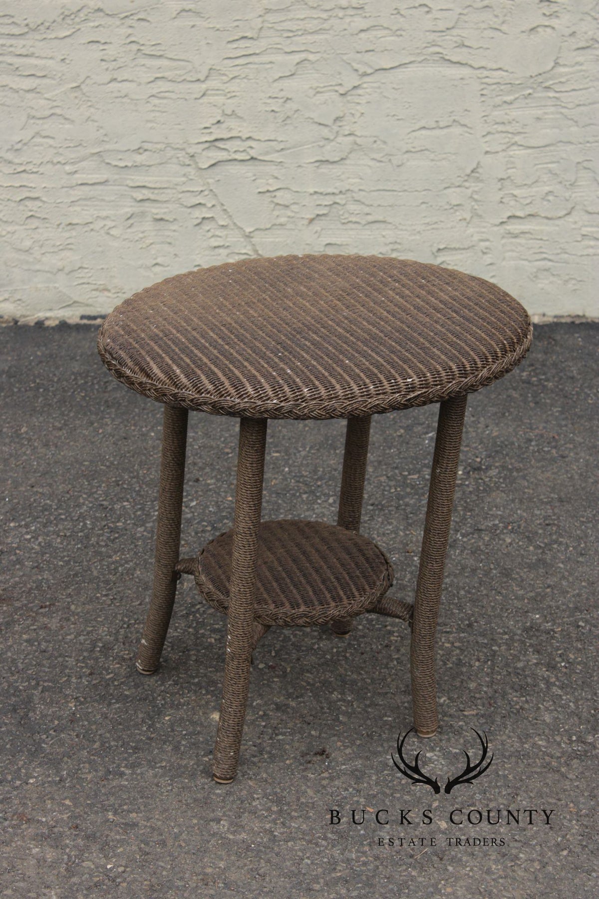Lloyd Loom Outdoor Patio Wicker Side Table