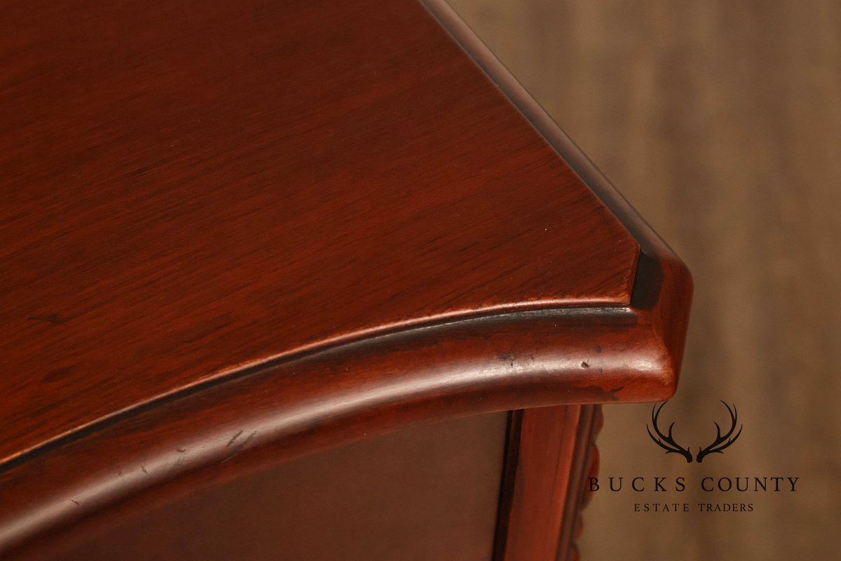 1940;s French Style Flame Mahogany Serpentine Chest-On-Chest