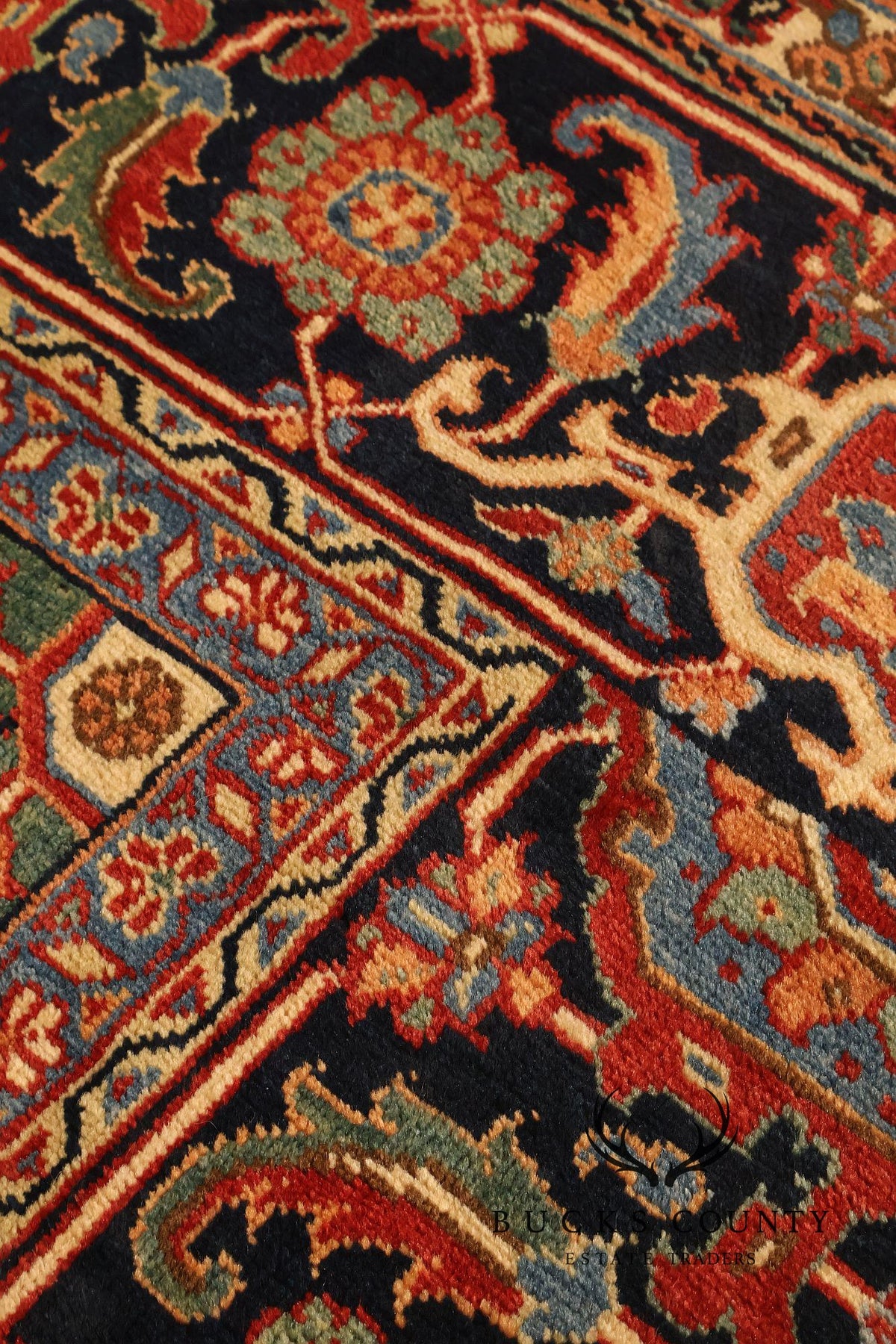 Persian Heriz Hand Knotted Wool Room Size Rug 9' x 13'