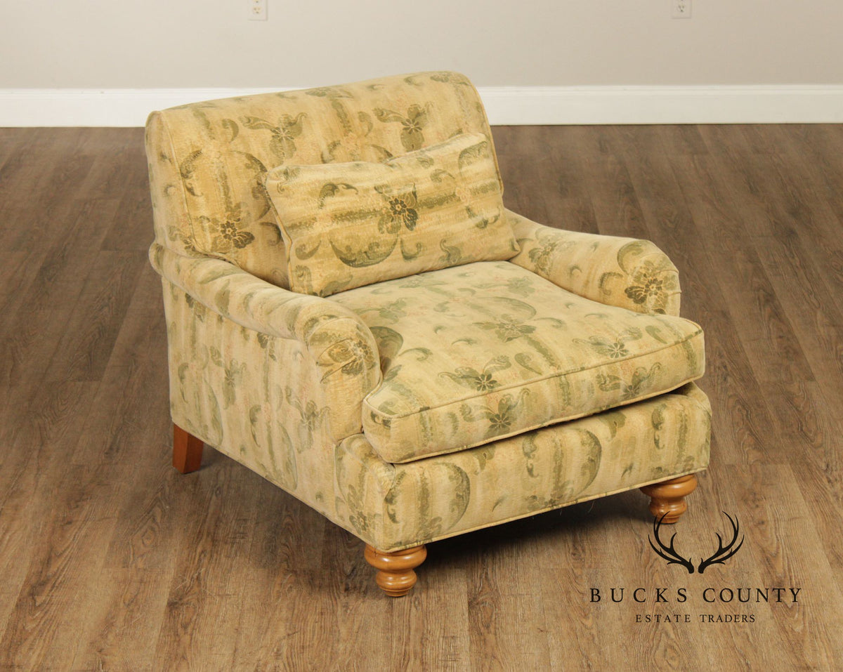Custom Upholstered Lounge Chair and Ottoman