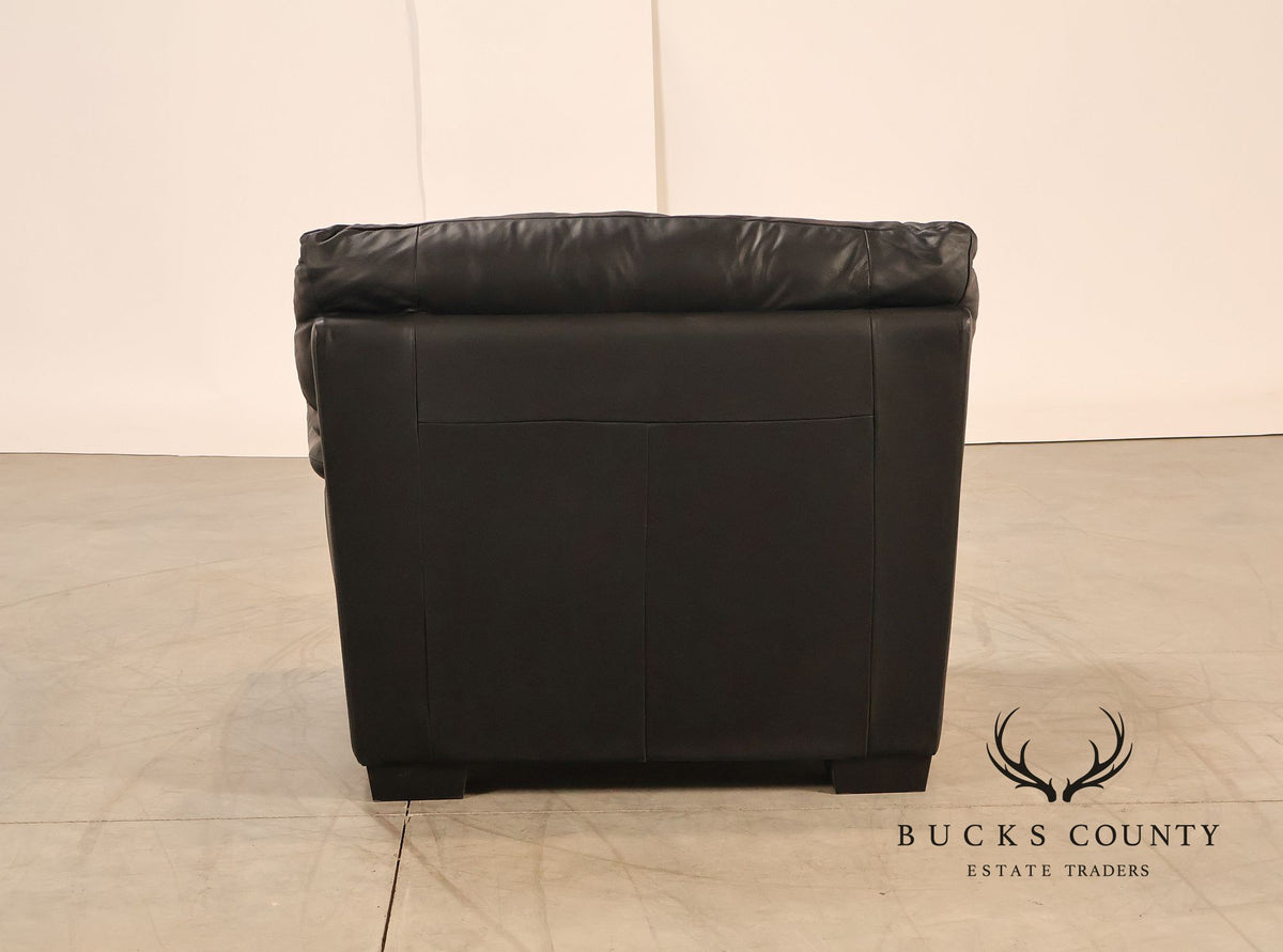 Italsofa Contemporary Black Leather Club Chair