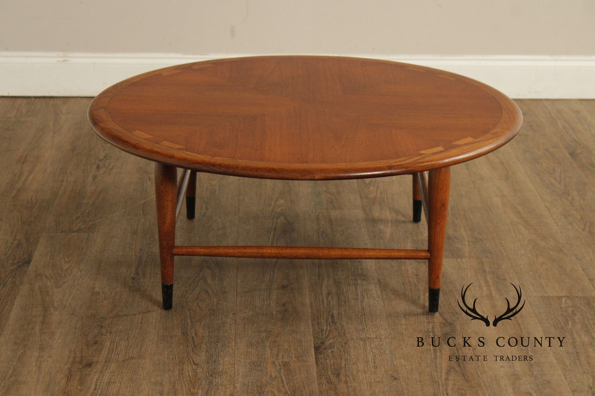 Lane 'Acclaim' Mid Century Modern Round Walnut Coffee table