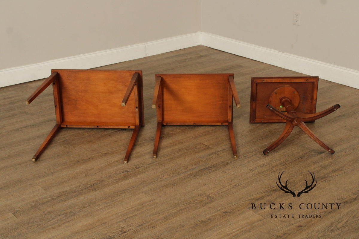 1930's Imperial Furniture Edwardian Set of Three Satinwood Nesting Tables