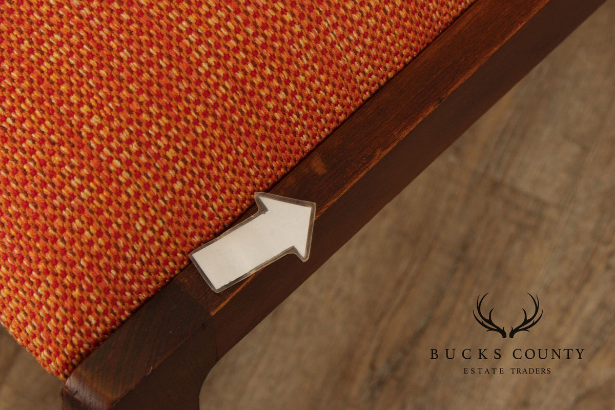 Mid Century Modern Walnut Set Of Four Dining Chairs