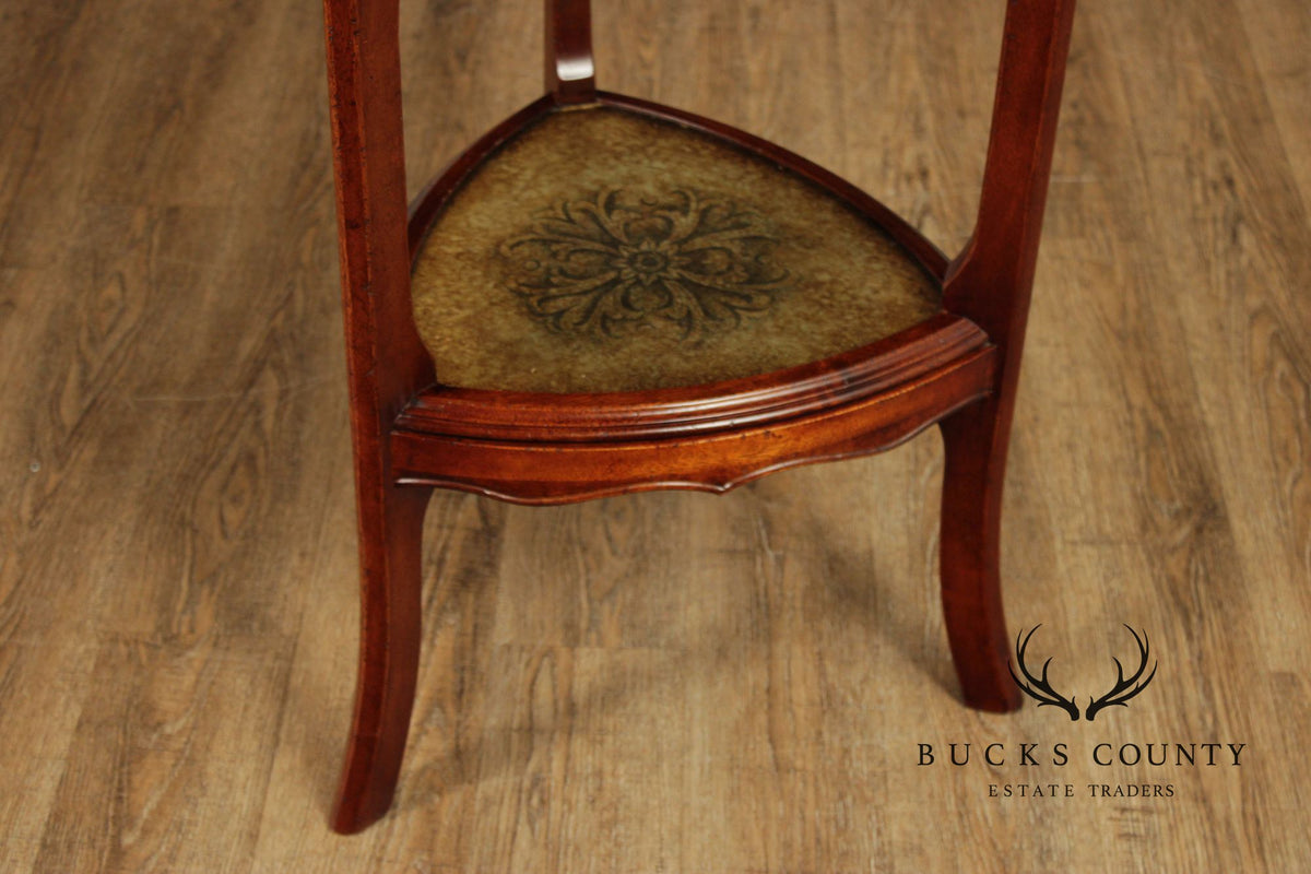 South Cone Regency Style Eglomise Three Tier Etagere Stand