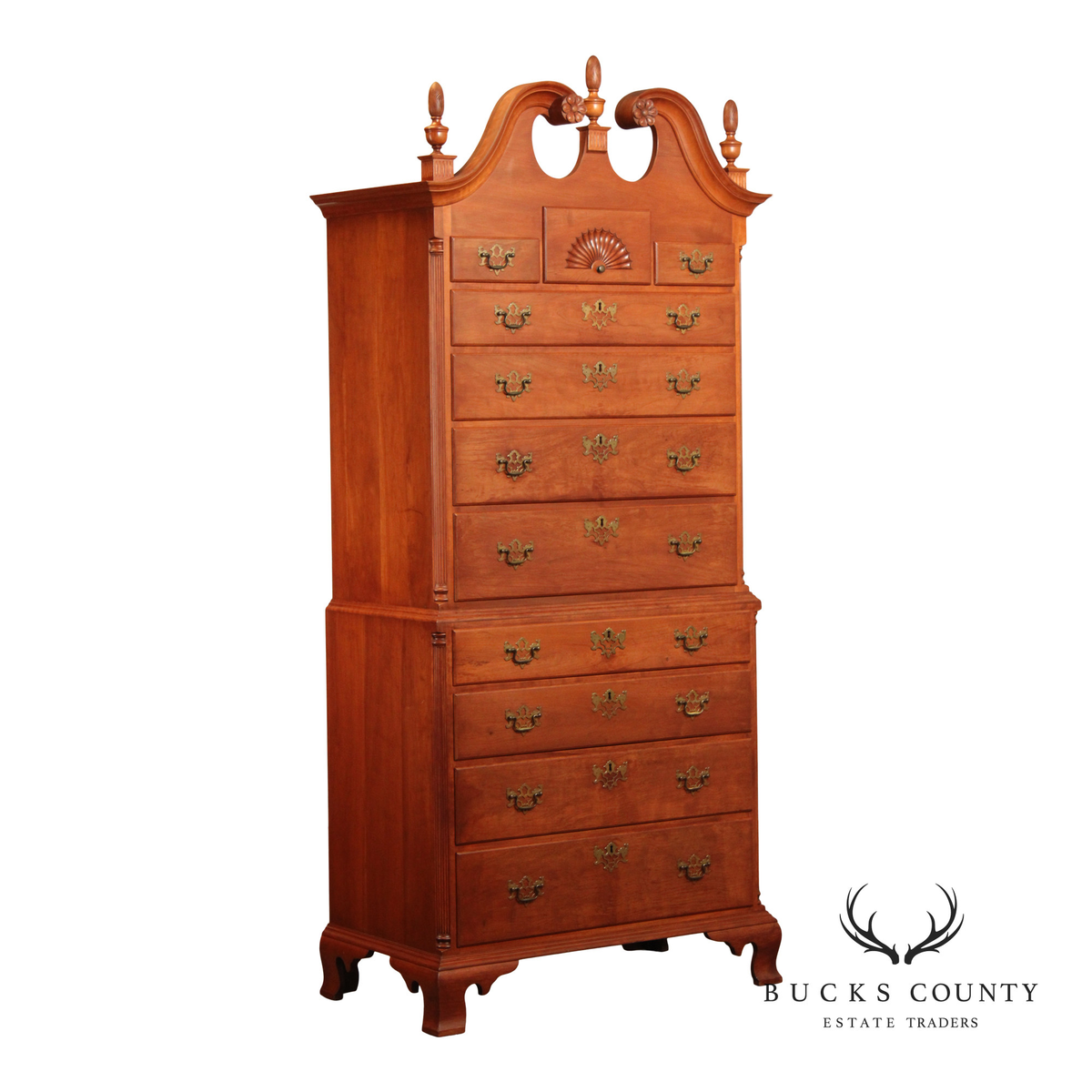Virginia Craftsmen Reproductions Chippendale Style Cherry Highboy