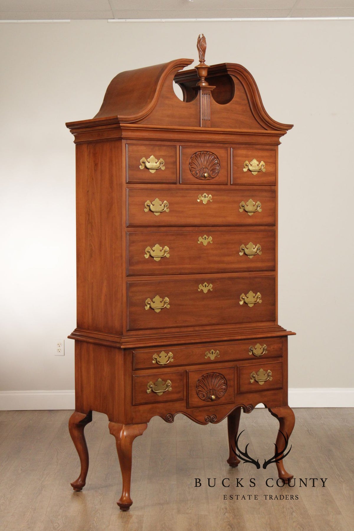 Henkel Harris Queen Anne Style Cherry Highboy