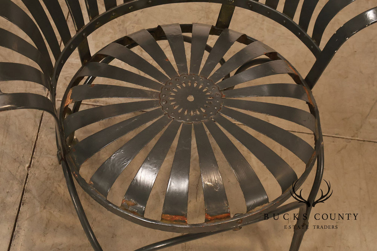 Francois Carre Pair of Outdoor Patio Fanback Armchairs