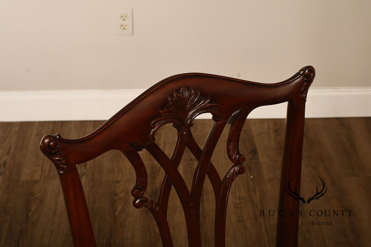 Maitland-Smith Set Of Eight Chippendale Style Mahogany Dining Chairs