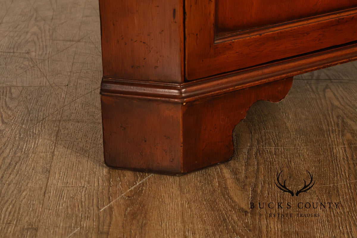 Georgian Style Narrow Mahogany Corner Cabinet With Geometric Glass Door