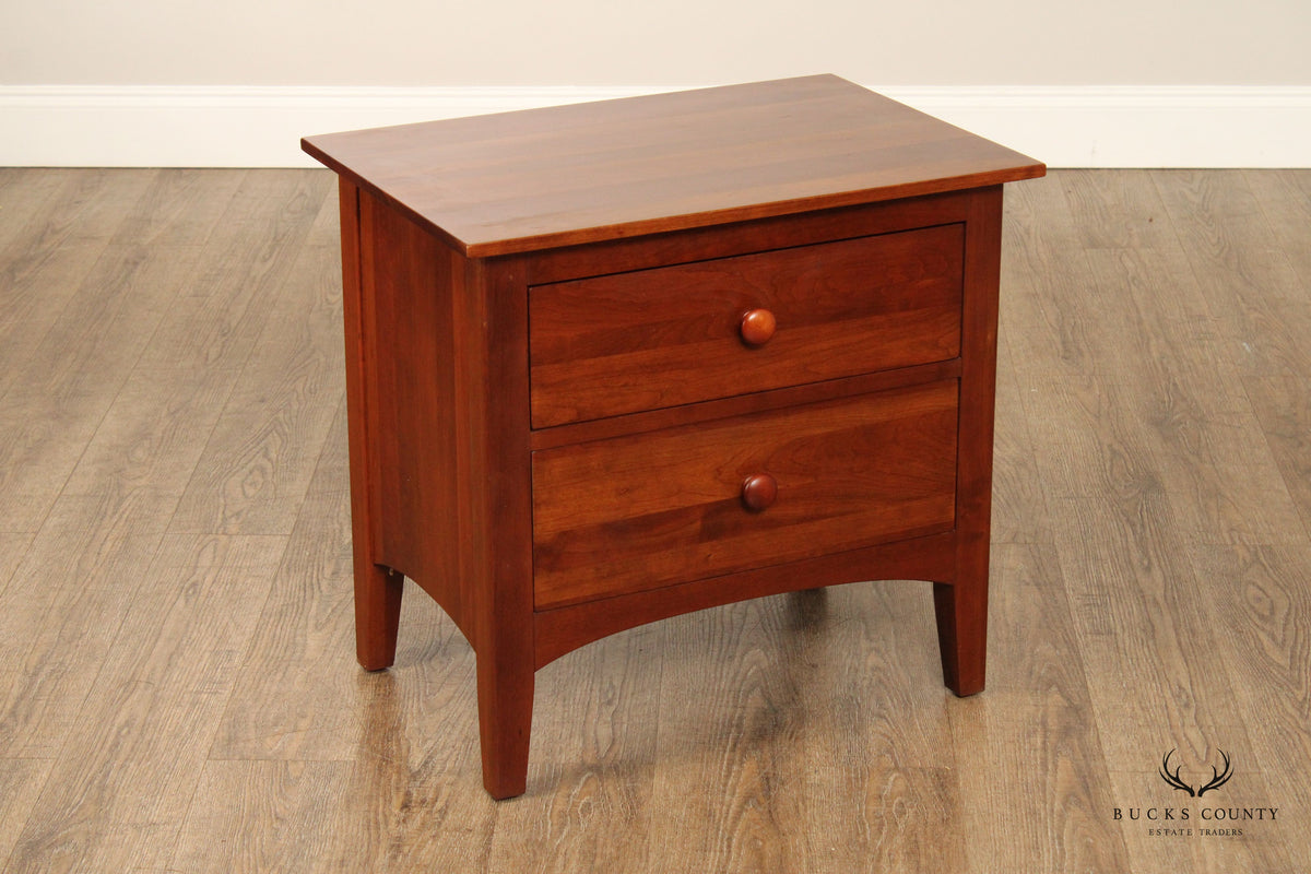 Ethan Allen American Impressions Pair Of Cherry Two-Drawer Nightstands