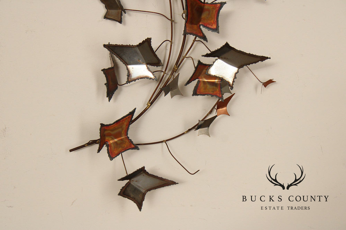 Curtis Jere Brutalist Wall Sculpture, Autumn Leaves