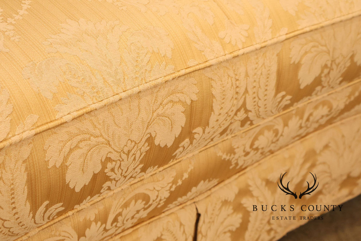 Century Furniture Pair Of Gold Damask Upholstered Sofas