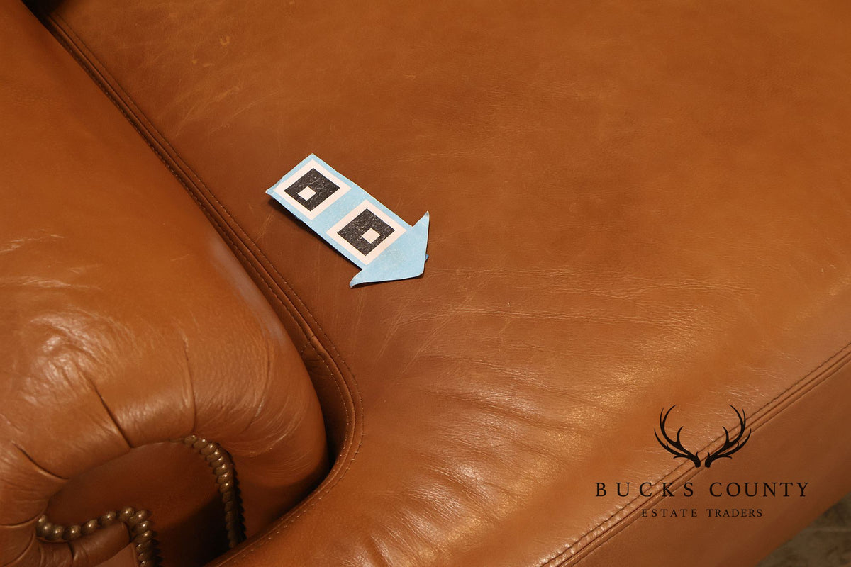 Ethan Allen 'Hyde' Three-Seat Leather Sofa