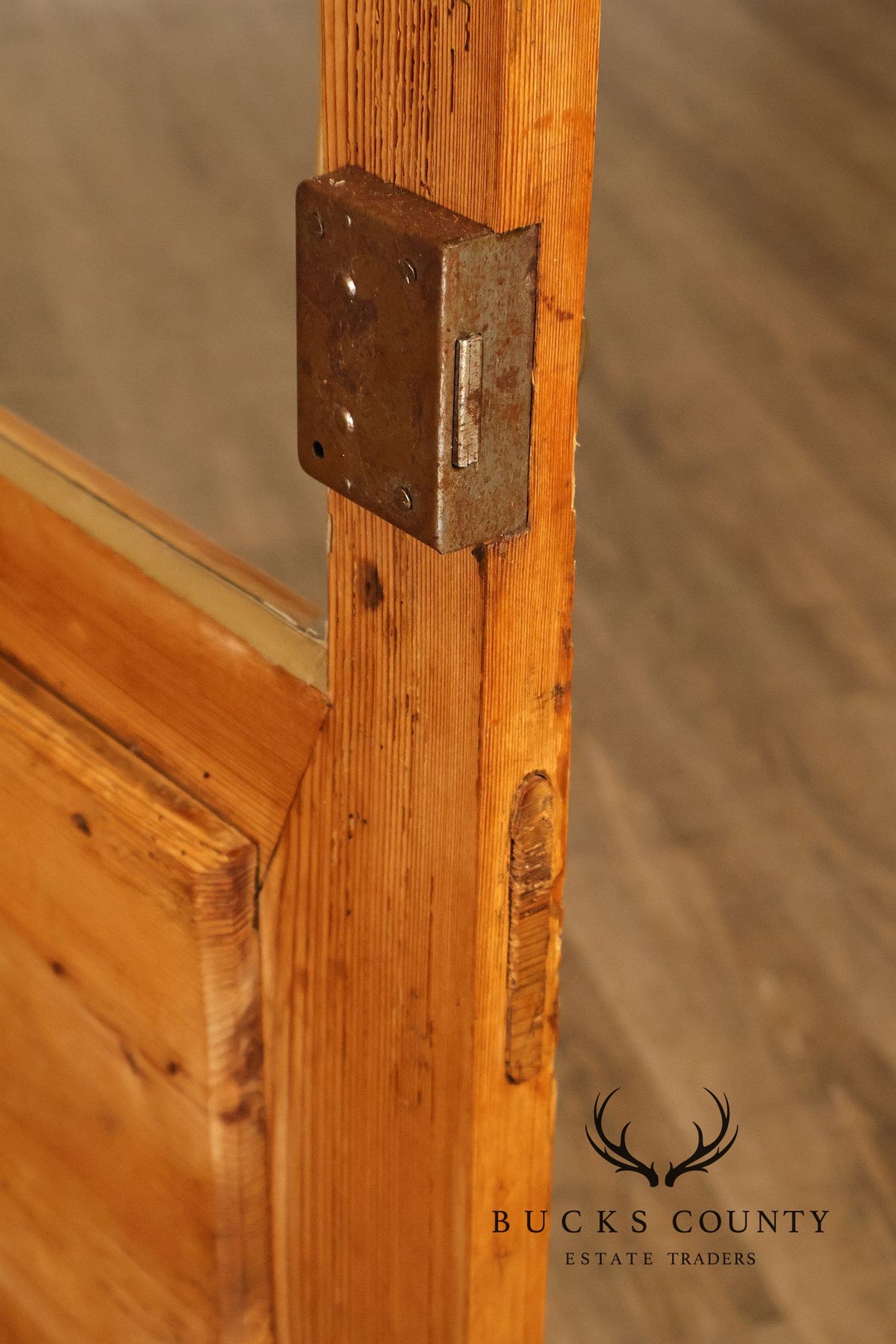 European Country Pine Glass Door Display Cabinet