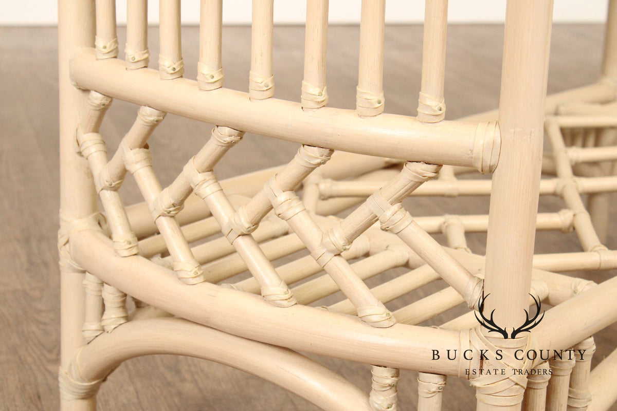 Ficks Reed Glass Top Rattan Console