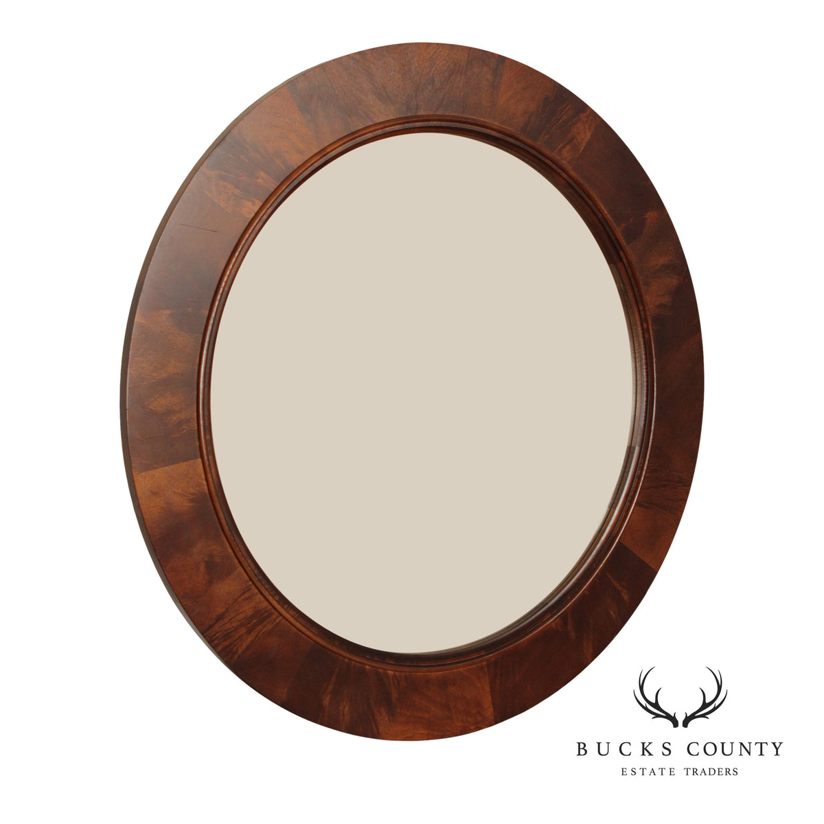 Stanley Furniture Round Mahogany Frame Wall Mirror