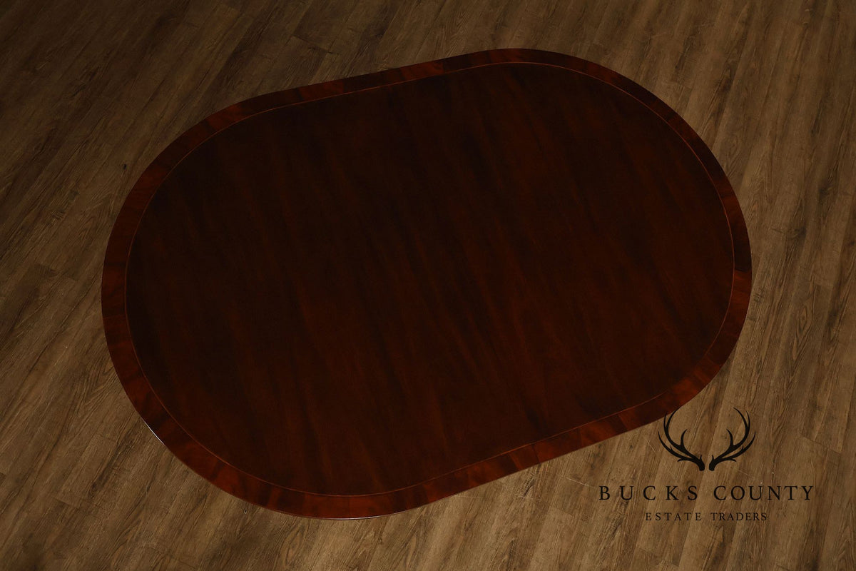 Henkel Harris Regency Style Mahogany Double Pedestal Dining Table