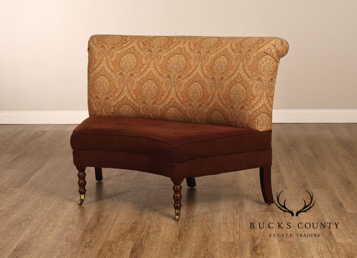 Traditional Pair of Curved Settees