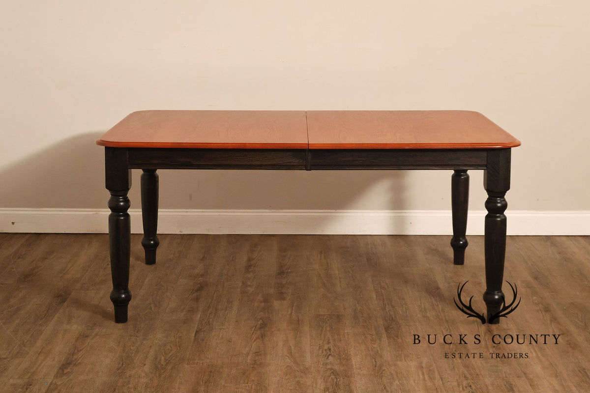 Farmhouse Style Oak Expandable Dining Table