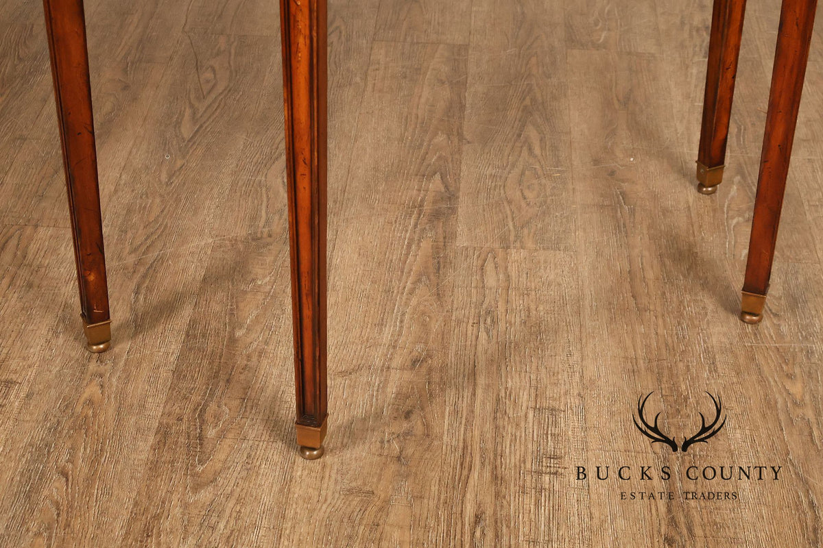 Jonathan Charles Inlaid Mahogany Demilune Console Table