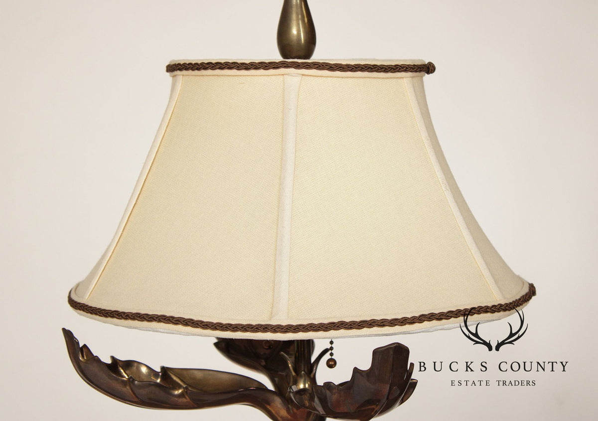 Vintage Chapman Brass Acanthus Leaf Table Lamp