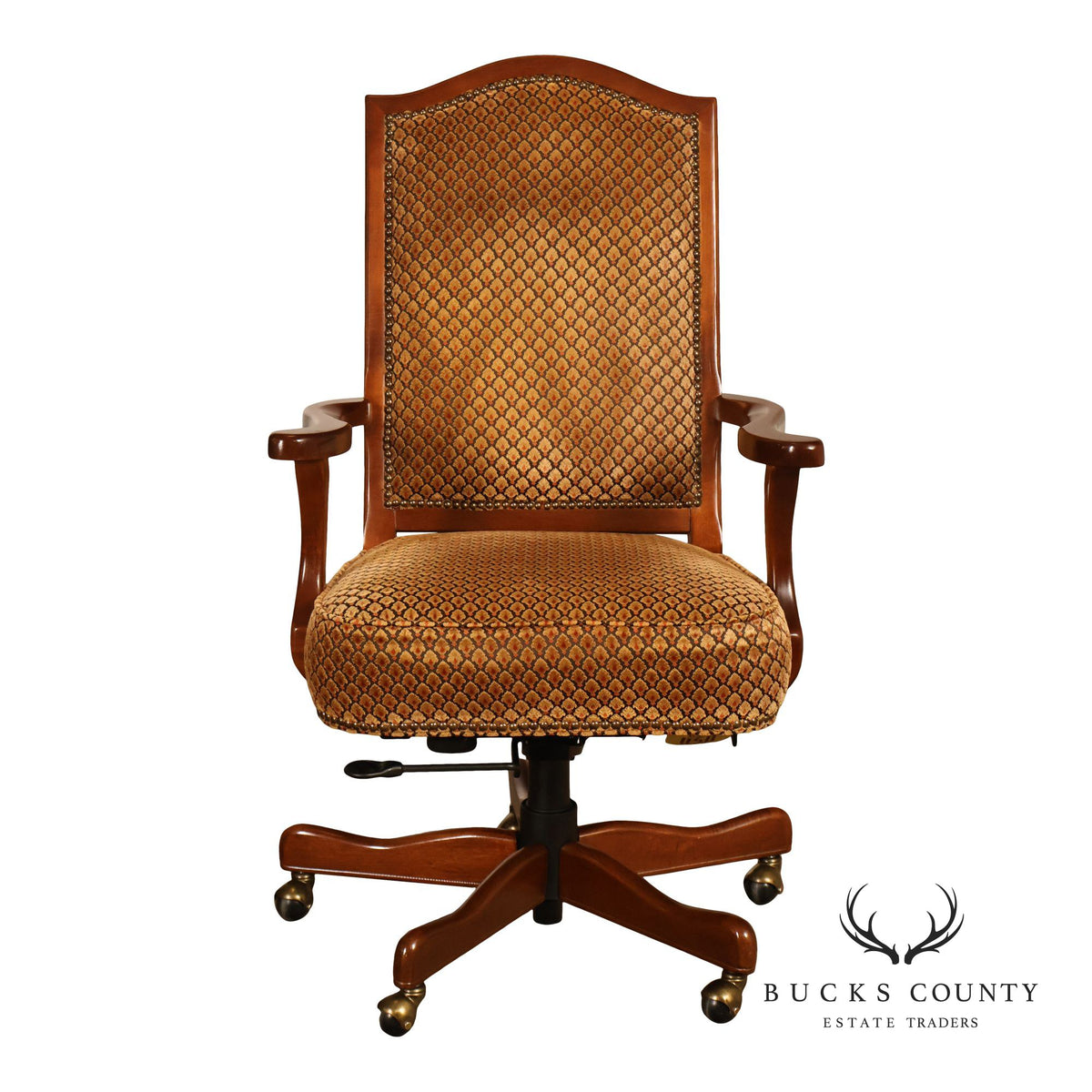 Bradington-Young Traditional Upholstered Executive Swivel Desk Chair