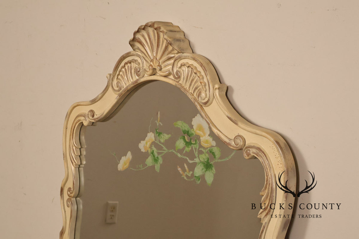 French Provincial Style Paint Decorated Wall Mirror