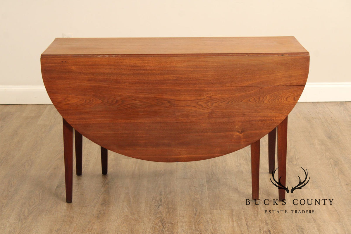 Vintage Walnut Federal Style Drop Leaf Gateleg Dining Table