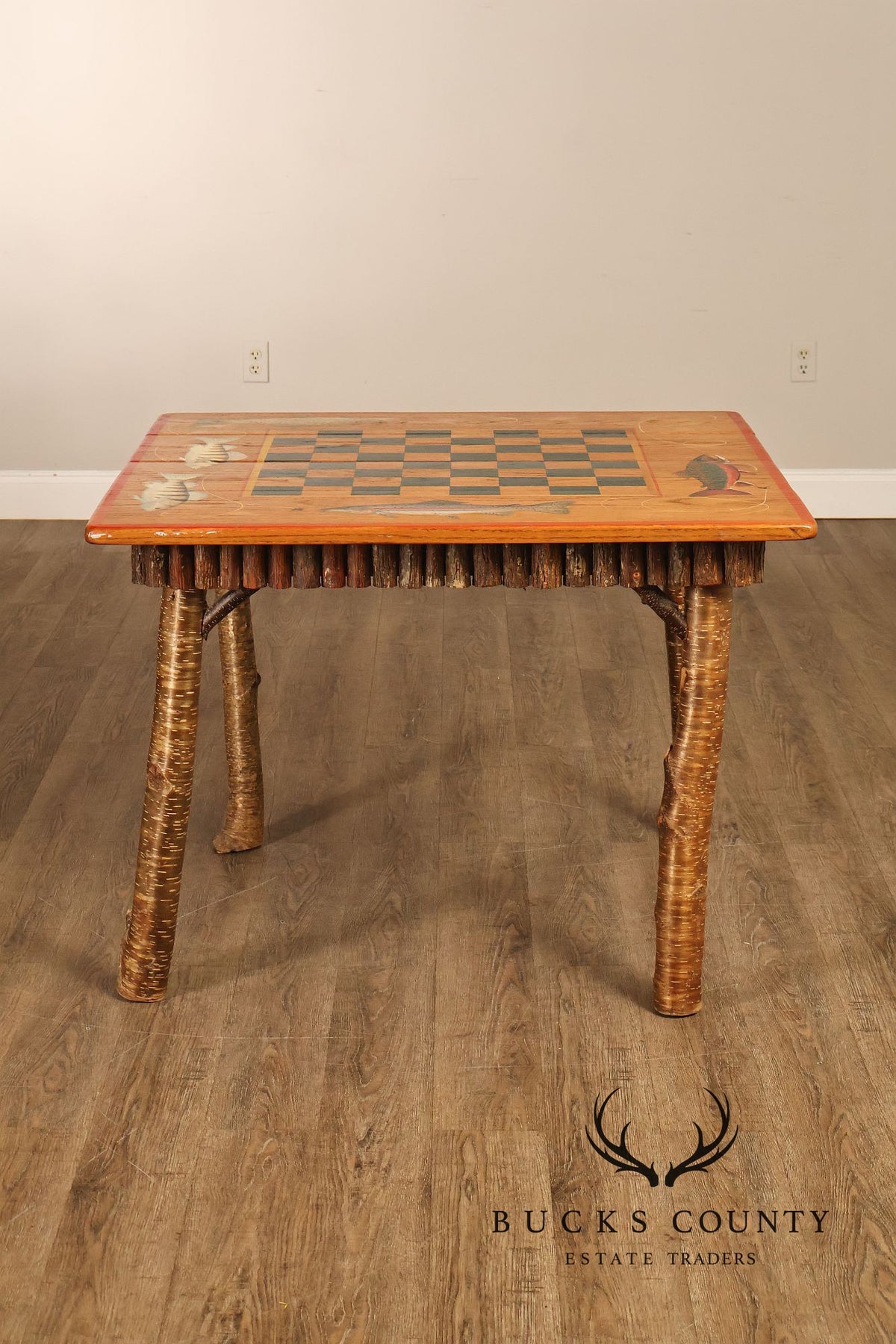 Appalachian Rustic Furnishing Trout and Perch Game Table