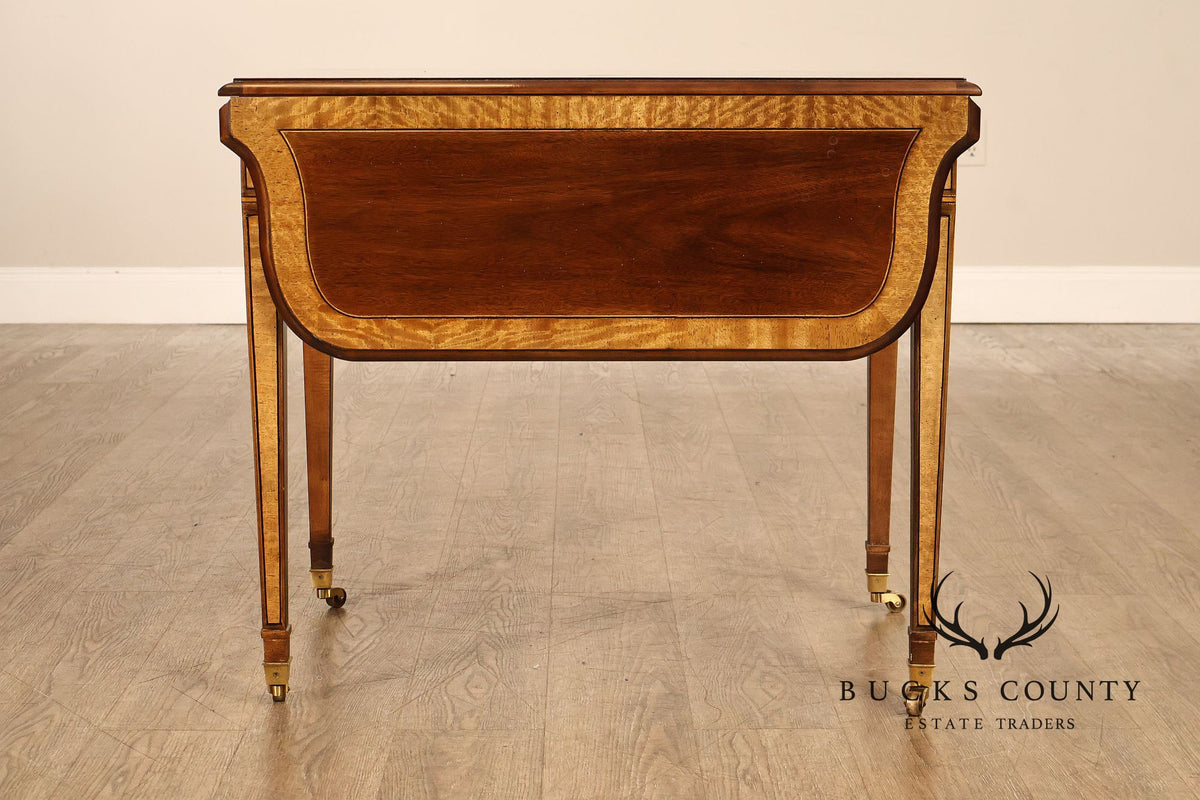 Henredon Historic Natchez Collection Mahogany And Burl Drop Leaf Pembroke Side Table