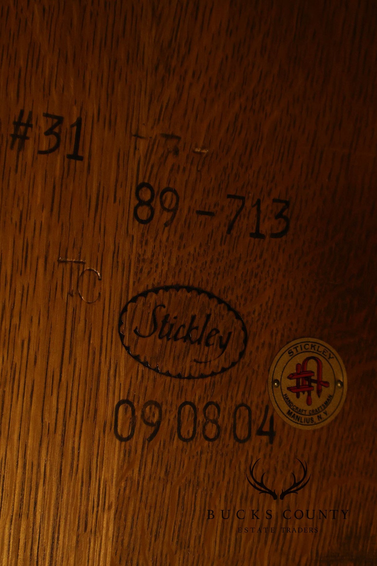 Stickley Mission Collection Round Oak Expandable Dining Table