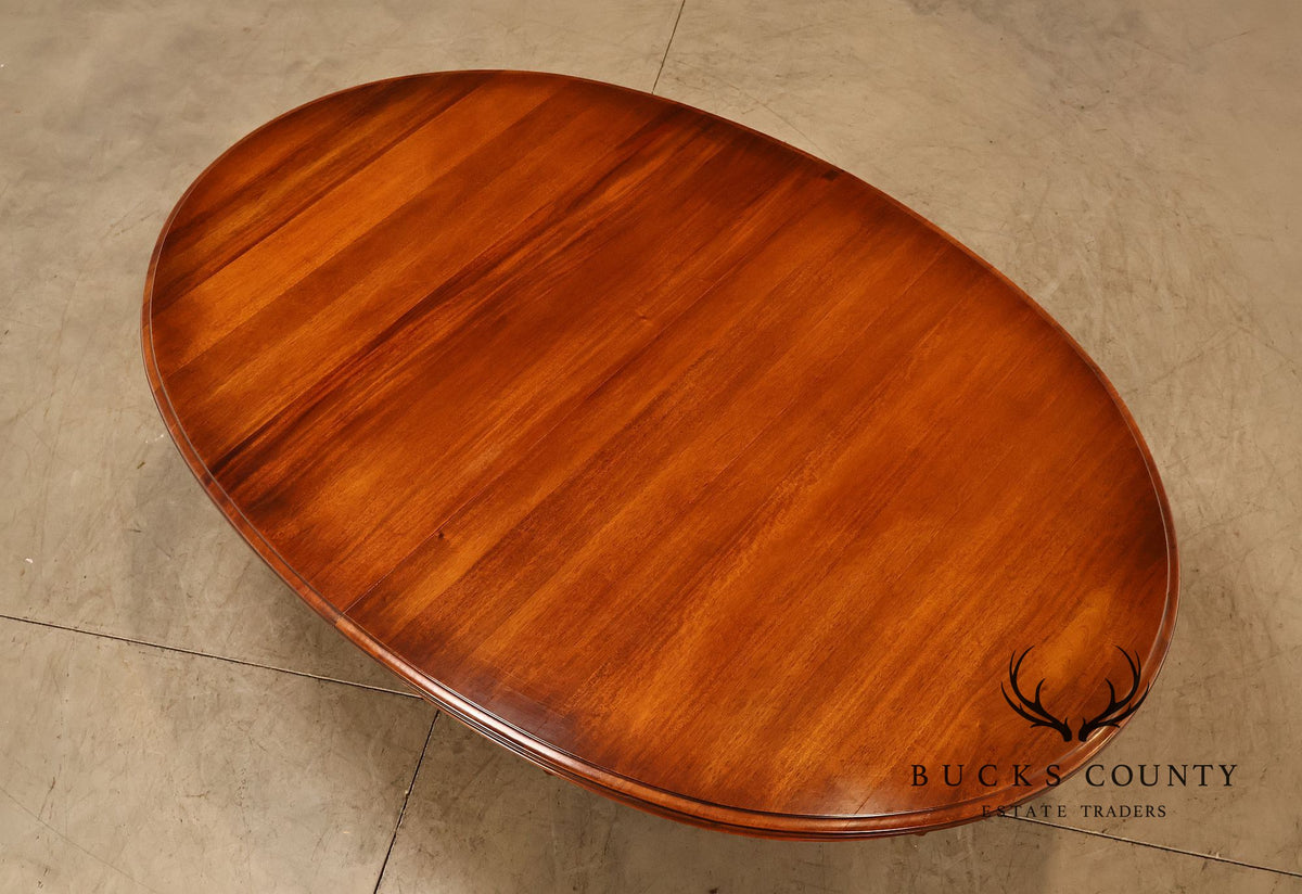 Henredon Oval Double Pedestal Extension Dining Table With Three Leaves