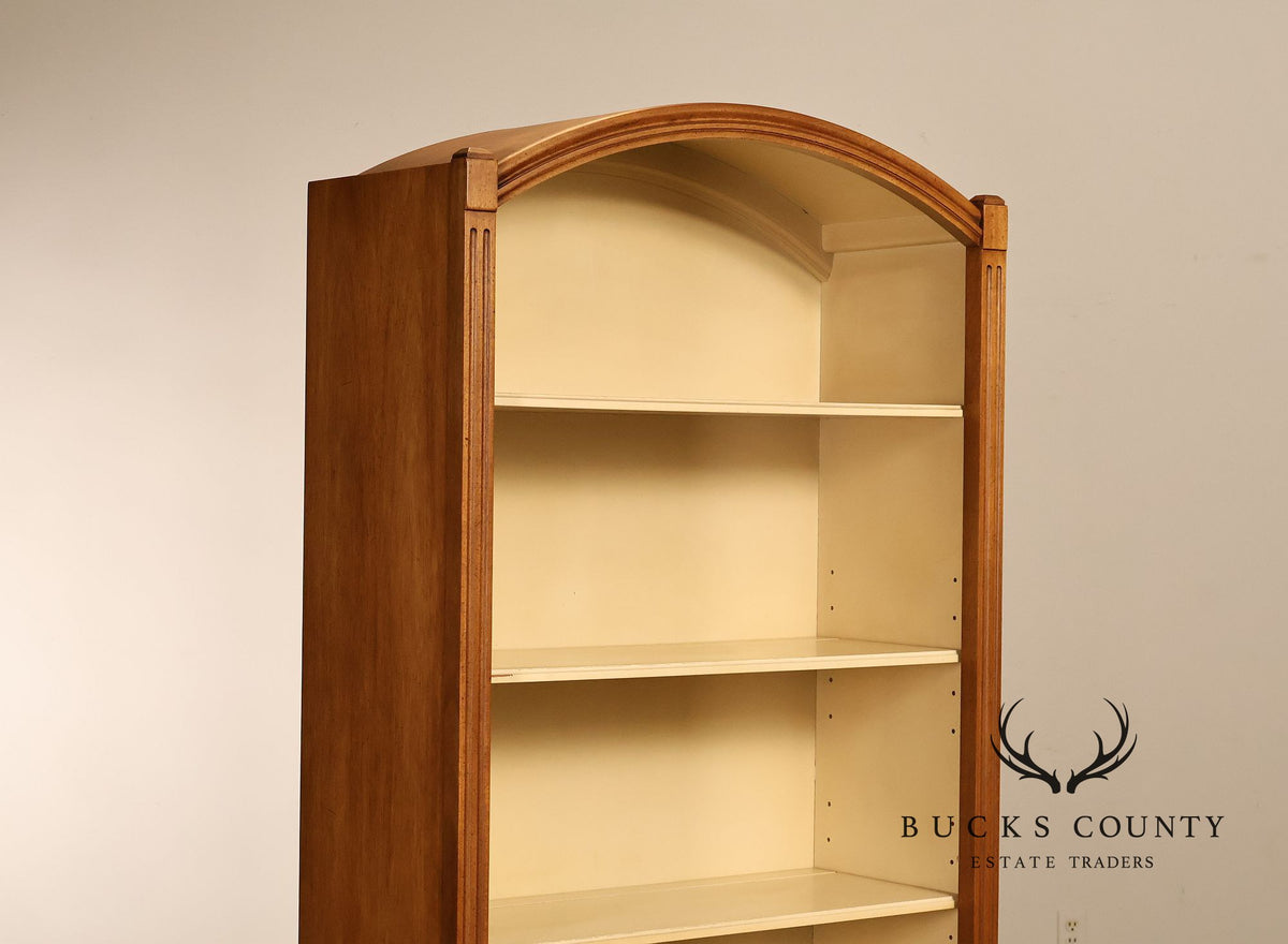 Henredon French Country Style Arched Walnut Bookcase