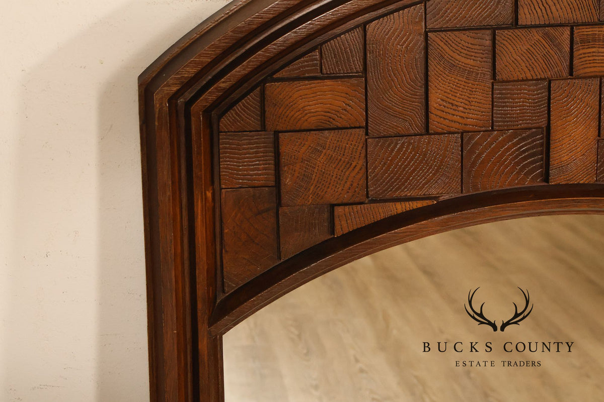 Mid Century Modern Brutalist Arched Wall Mirror
