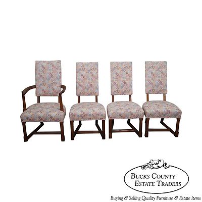Jamestown Lounge Feudal Oak Set of 4 Antique Dining Chairs