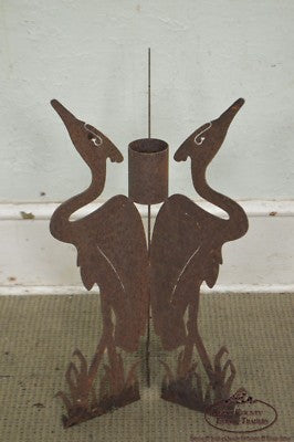 Hand Forged Steel Crane Garden Pedestal
