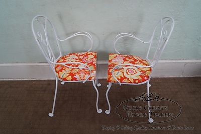 Salterini Art Nouveau Style Vintage Iron 5 Piece Patio Table & Chair Garden Set