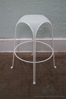Mid Century Modern Set of 3 Painted Metal Bar Stools