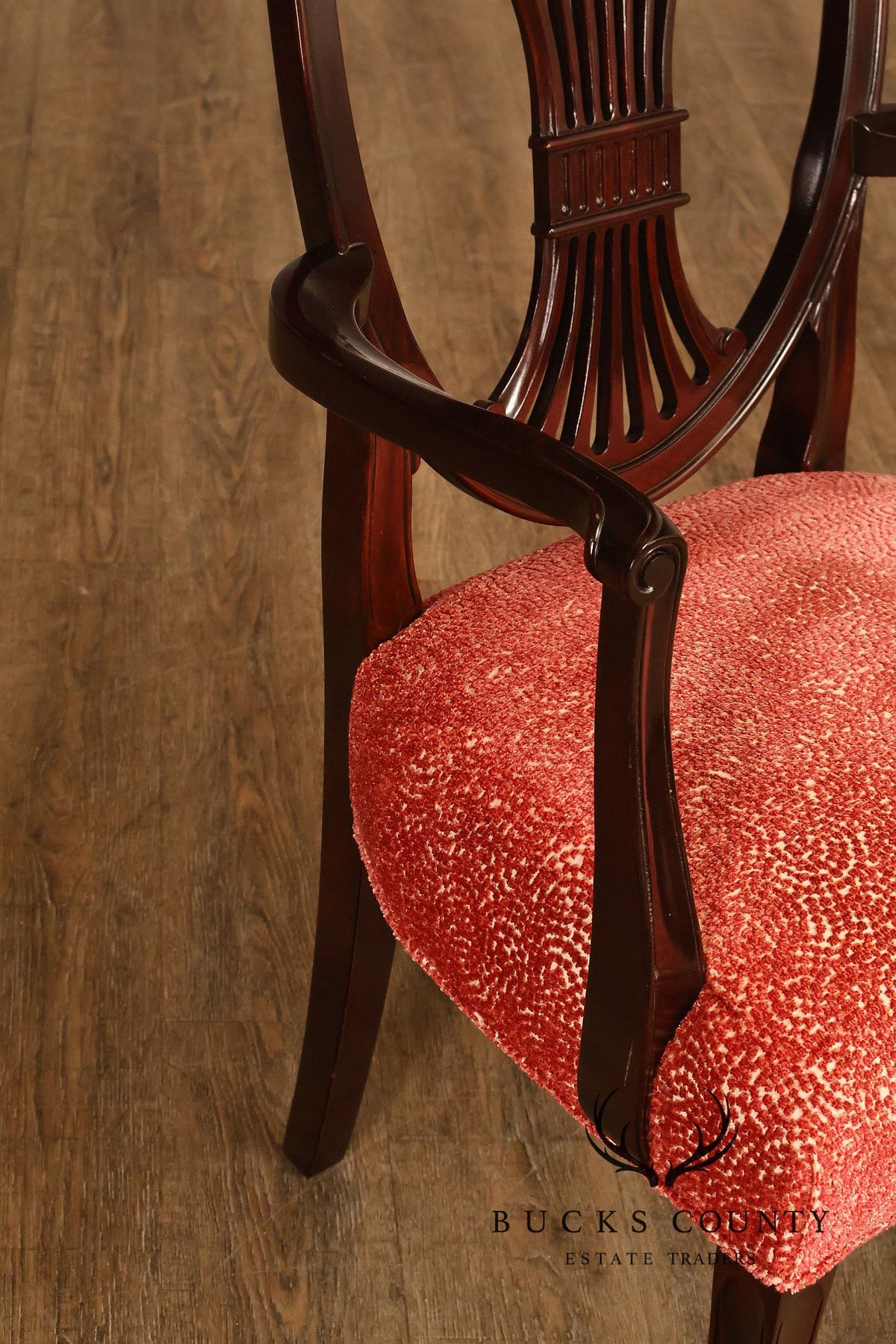 Stickley Federal Mahogany Set Of Eight Shield Back Dining Chairs